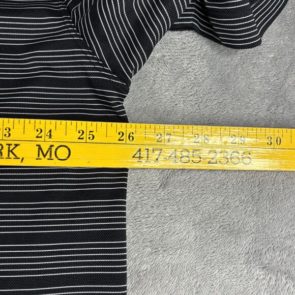 Nike Golf Polo Shirt Mens 2XL Black White Stripe Dri Fit Dry 274038-010 - Picture 9 of 13